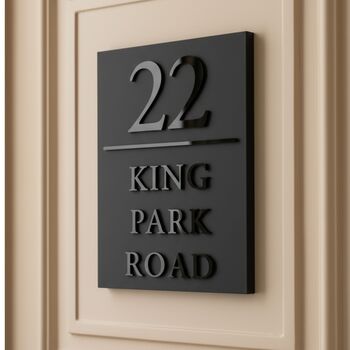 Large Portrait Matte Black House Sign With Raised Lettering, 4 of 8