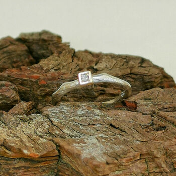 Sterling Silver And Gold Ring With Diamond, 4 of 4
