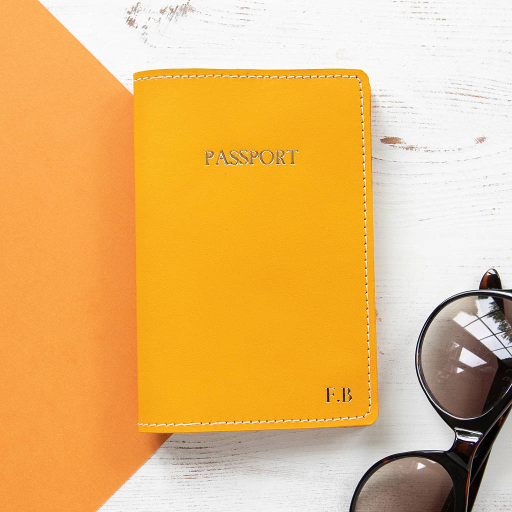 personalised leather passport case by williams handmade