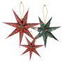 Festive Folklore Paper Star Decorations Set Of Three, thumbnail 2 of 3