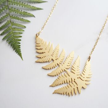 Statement Gold Plated Fern Necklace, 3 of 6