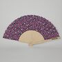 Handheld Purple Leopard Folding Fan, thumbnail 2 of 3
