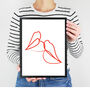 Lip Action Line Drawing Art Print, thumbnail 1 of 2