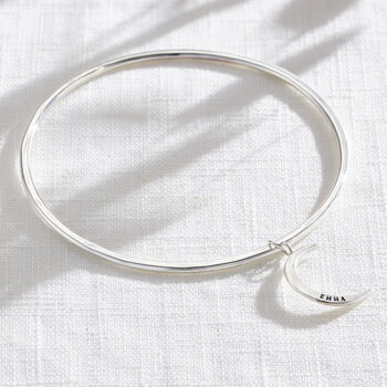 Personalised Crescent Moon Bangle, 4 of 8
