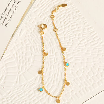 18ct Gold Plated Sequin And Gemstone Bracelet, 3 of 4