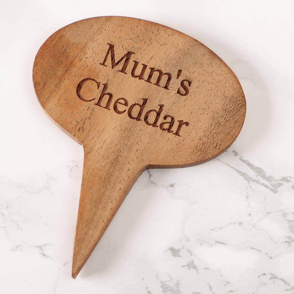 Four Personalised Cheese Markers Gift By Dibor