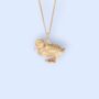 Tiny Duckling Necklace In 18ct Gold Plated Silver, thumbnail 4 of 12