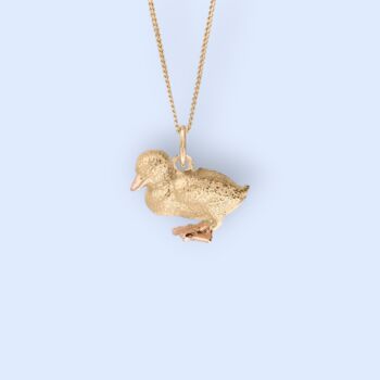Tiny Duckling Necklace In 18ct Gold Plated Silver, 4 of 12