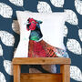 Inky Pheasant Large Luxury Cushion And Inner, thumbnail 3 of 4