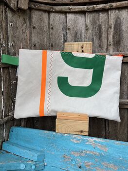 No2 Large Recycled Multifunctional Sailcloth Pouch, 4 of 7