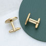 Personalised Men's Gold Plated Oval Cufflinks, thumbnail 4 of 12