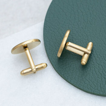 Personalised Men's Gold Plated Oval Cufflinks, 4 of 12