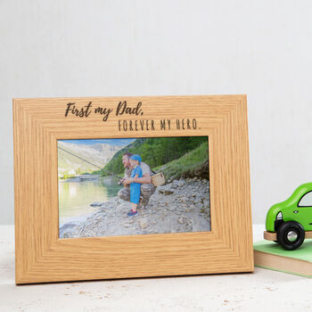 Personalised Engraved 'Dad, My Hero' Photo Frame, 4 of 6