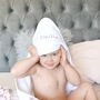 Personalised White Hooded Baby Towel, thumbnail 1 of 4
