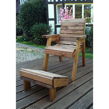 One Seater Garden Seat Lounger With Foot Rest, 3 of 4