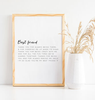 Best Friend Gift Quote Print, 3 of 3
