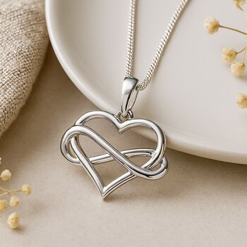 Personalised Sterling Silver Open Infinity Heart Necklace, 2 of 8