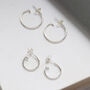 Sterling Silver North Star Charm Hoop Earrings, thumbnail 5 of 6