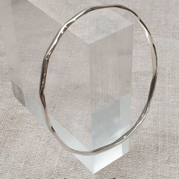Sterling Silver Faceted Bangle, 4 of 8
