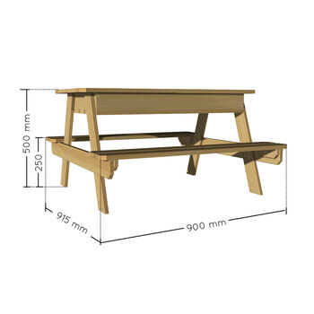 Childrens Picnic Table With Sandpit, 8 of 8