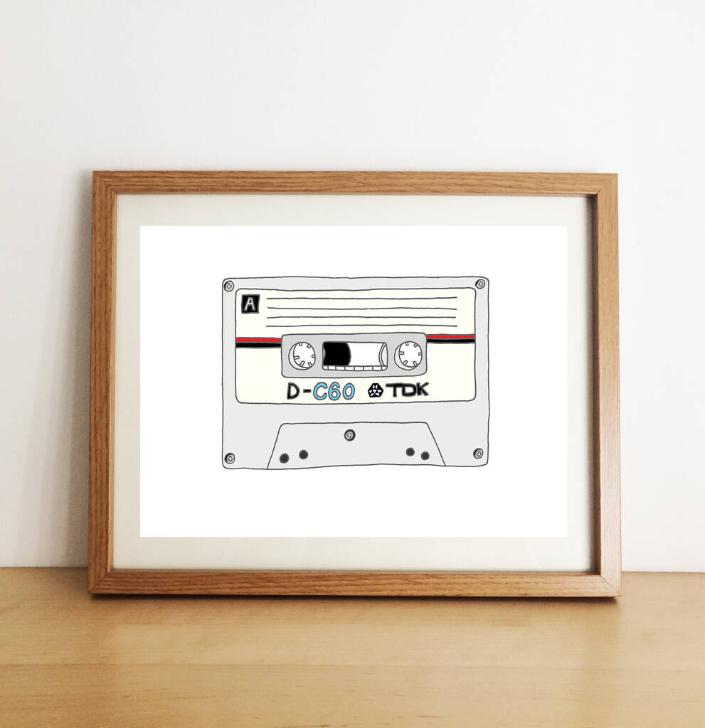 Retro Cassette Print By you've got pen on your face