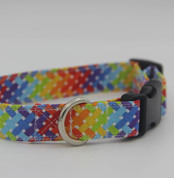 Rainbow Geometric Dog Collar, 8 of 10