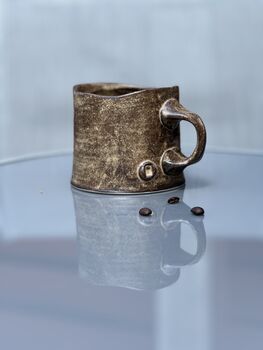 Handmade Porcelain Mug Cacao Matte Finish, 340ml Ceramic Cup, 4 of 5