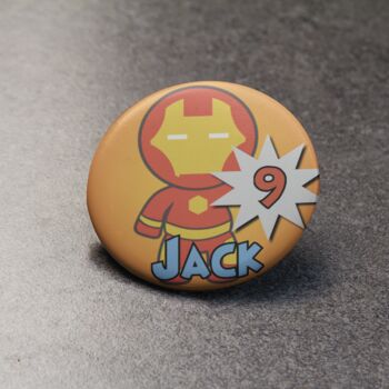 Personalised Baby Superhero Birthday Badge, 6 of 9