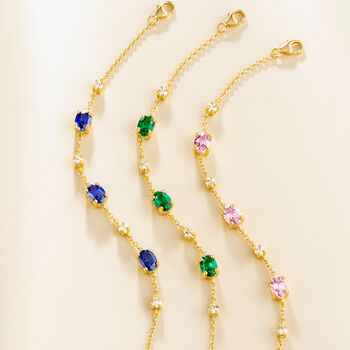Blue Sapphire Bracelet In Sterling Silver And Gold, 4 of 12