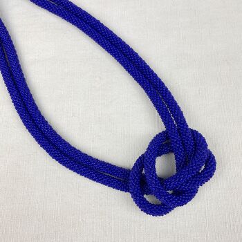 Fair Trade Handmade Glass Bead Knot Tube Necklace 55cm, 5 of 12