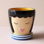Blue Face Ceramic Planter And Tray, thumbnail 1 of 6