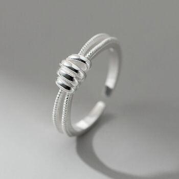 Sterling Silver Adjustable Mini Disc Ring, 2 of 4