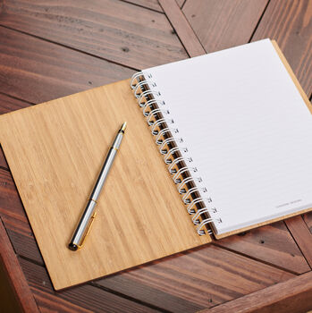 Personalised Initial Bamboo Notebook Or Sketchpad, 2 of 4