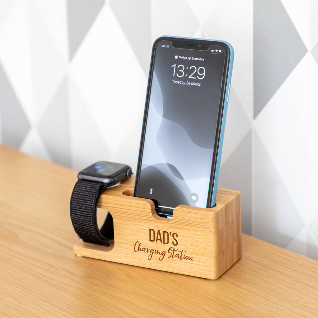 Personalised Charging Station iPhone And Apple Watch, 1 of 6