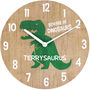 Personalised Round Dinosaur Children's Clock, thumbnail 2 of 4
