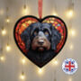 Labradoodle Stained Glass Effect Heart Suncatcher, thumbnail 1 of 4