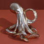 G Decor Silver Brass Octopus Shaped Wine Bottle Holder, thumbnail 3 of 5