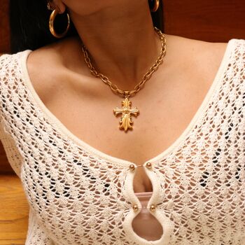 Gold Cross Necklace, 3 of 8
