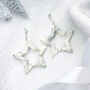 Silver Star Christmas Polymer Clay Earrings, thumbnail 2 of 5