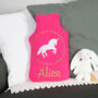 Personalised Sparkly Unicorn Hot Water Bottle Cover, thumbnail 1 of 6