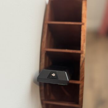 Portable Wooden Remote Caddy, Dark Walnut Wood, 7 of 7