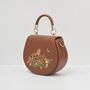 Fox And Pumpkin Embroidered Tan Saddle Bag, thumbnail 4 of 6