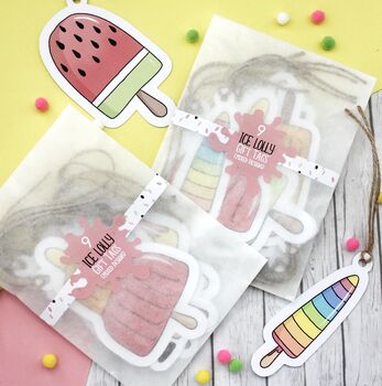 Illustrated Ice Lollies Gift Tags, Large, 7 of 10