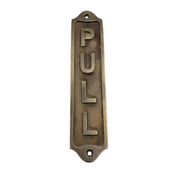 Custom Pull Brass Plaque With Vintage Finish, 4 of 12