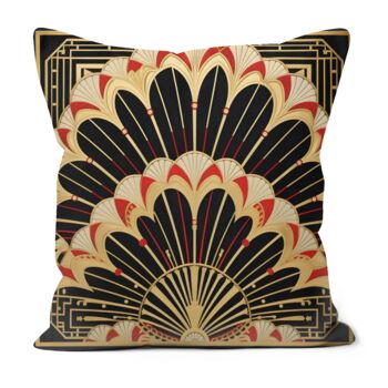 Deco Elegance In Red Art Deco Cushions Design Four, 3 of 7