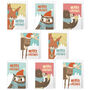 Set Of Eight A6 Cute Festive Animals Christmas Card Pack, thumbnail 1 of 5