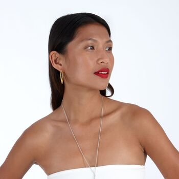Designer Large Hula Hoop Earrings In 18ct Gold Vermeil, 5 of 5