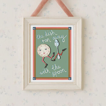 The Dish Ran Away With The Spoon Vintage Nursery Print, 2 of 12