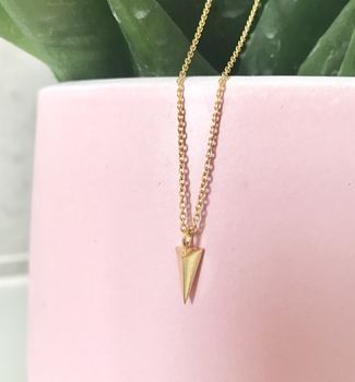 Tiny Gold Vermeil Prism Necklace, 2 of 2