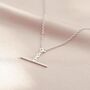 Sterling Silver T Bar Chain Personalised Necklace, thumbnail 4 of 10